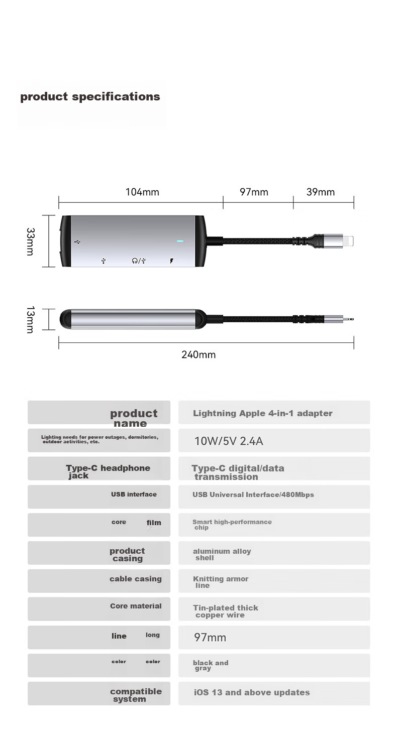 JOWOYE Apple Phone Hard Drive Adapter, IPhone/iPad USB Flash Drive Converter, Mechanical Mobile Storage OTG Sound Card, USB Keyboard And Mouse Cable, Type-C Headphones, Electronic Keyboard Microphone 21