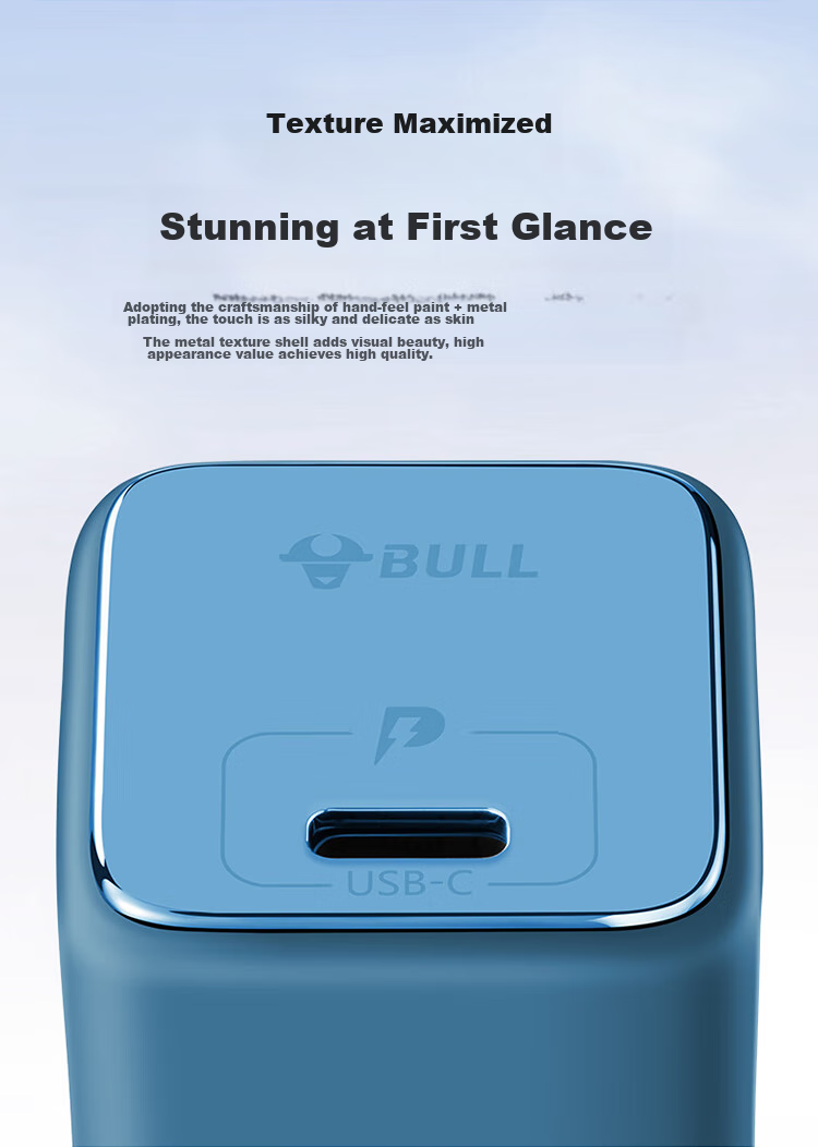 BULL GaN 20W Charger, Apple 18/17/16 PD Fast Charging Head, Auto Shut-Off When Fully Charged, Suitable for IPhone14/13promax/[20W GaN] Deep Sea Blue 9