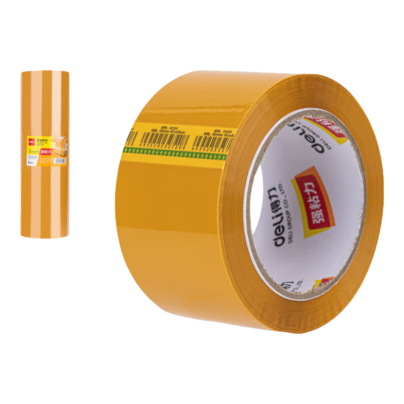 Deli High-Quality Beige Packing Tape, Wide Adhesive Tape, 60mm*60y*50μm (54.8m/roll), 6 Rolls, Office Supplies, 30358
