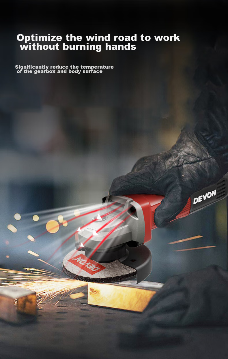 Devon Angle Grinder DAG-710 Hand Grinder Polisher Sander Cutting Machine DAG710W with Rear Switch 9