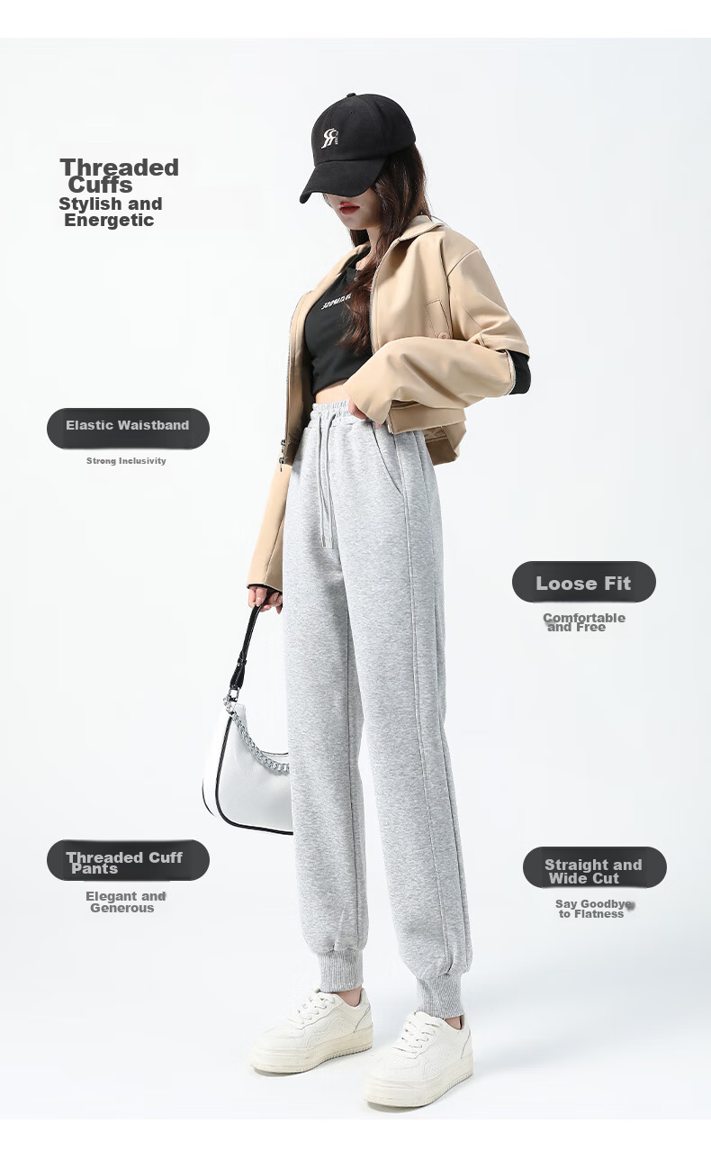 Baleno High-Waisted Loose Comfortable Sweatpants for Women, Spring/autumn 2025 New Style Outdoor Sports Fitness Casual Pants 5