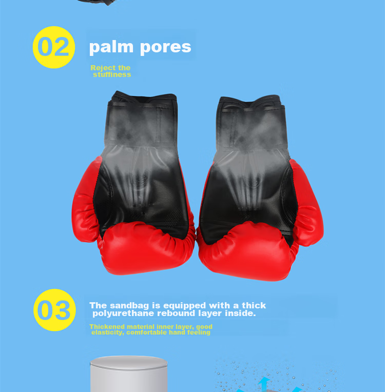 Jingpai Children's Boxing Gloves, Toddler Boys' Fighting Training Muay Thai Gloves, Blue 10