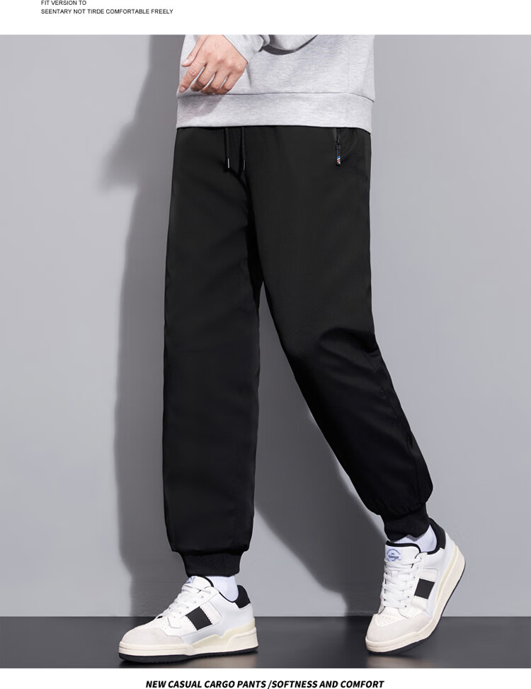 TUCANO Men's Cotton Pants Lamb Wool Fleece Thickened Graphene Warm Comfortable Casual Straight Leg Trousers Black 3XL 25