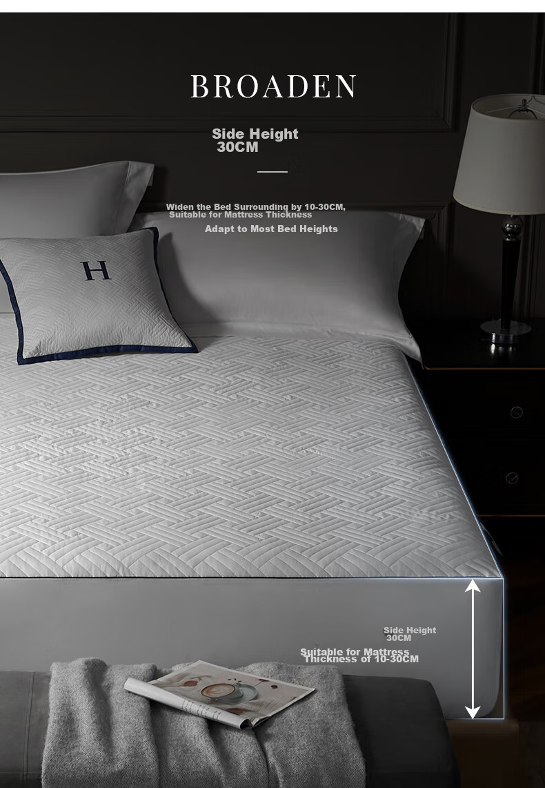 Canasin Hilton Fitted Sheet, 80s Pure Cotton Anti-Dirty Bed Cover, Non-Slip Mattress Protector, Protective Cover for 1.5x2 Meters 6