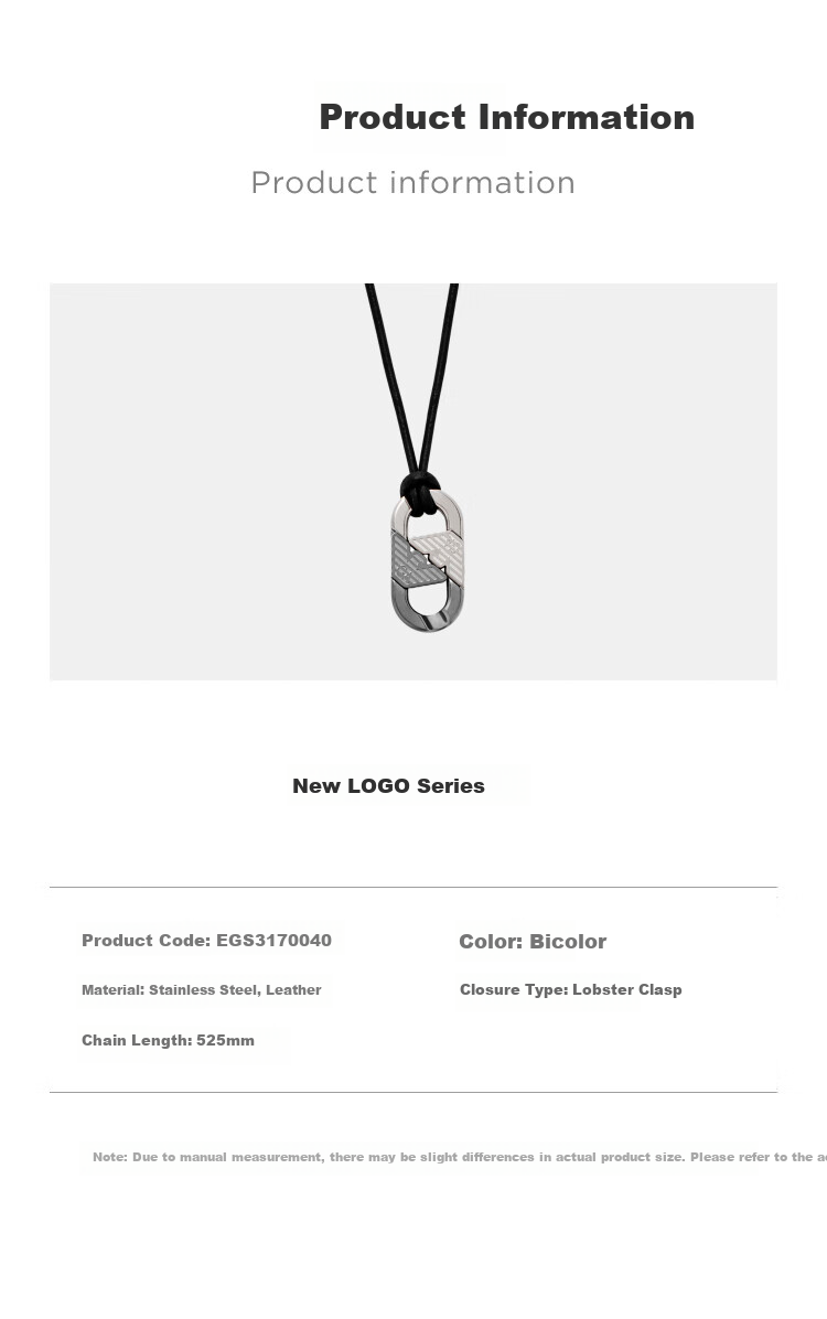 EMPORIO ARMANI Men's Necklace, Simple Pendant Necklace, Birthday Gift for Boyfriend, EGS3170040 12