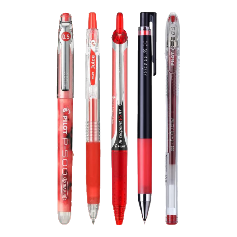 PILOT Retractable Red Gel Pen, Smooth Writing, Quick-Drying, for Signing, Exam Practice, Office Use, Business Pen, Stationery Set, Teacher's Day Gift, Value Pack of 5 Pens