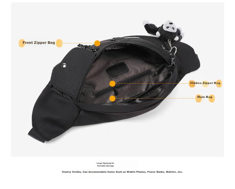 Viney Crossbody Bag for Men And Women, Cycling Japanese-Style Shoulder Bag, Large Capacity Phone Bag, Casual Waist Pack, Chest Bag, Trendy Men's Bag, Sports Nylon Canvas Women's Bag, Fashionable Travel Functional Chest Pack, Commuter Light Luxury Business Bag 5
