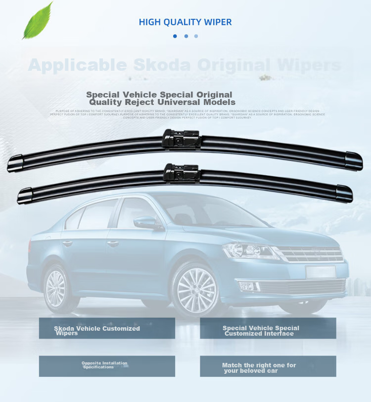 Aoye Windshield Wipers Compatible with Skoda Yeti (14-18), Frameless Design, Original Size Front Wipers, Pair Set 24+19 4
