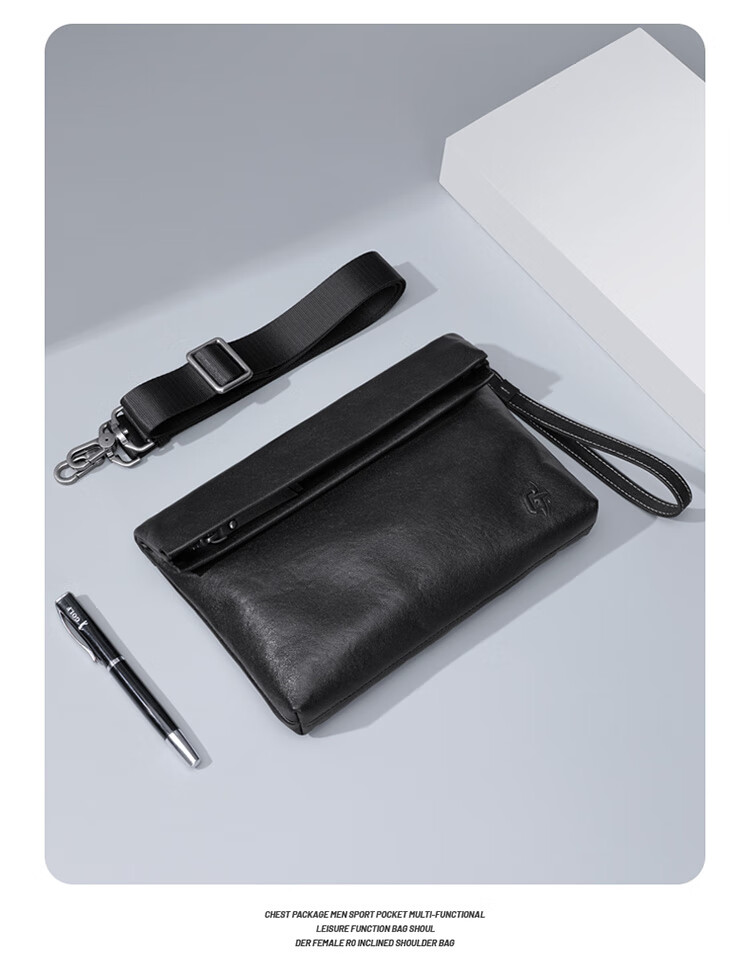 GOLF Shoulder Bag for Men, Top-Grain Leather Crossbody Bag with Multiple Card Slots, Handbag with Dual Use for Phone And IPad, Business Bag for Me 13