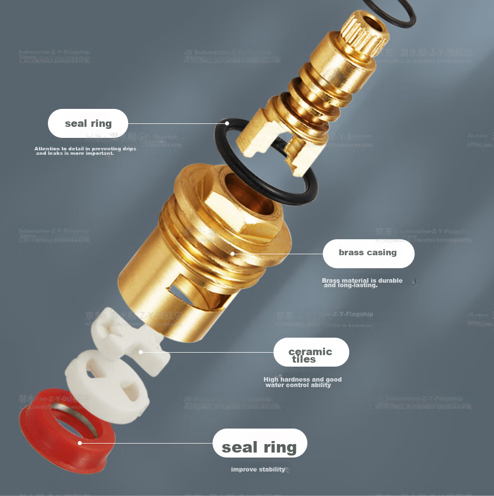 Submarine F408M One-In Three-Way Angle Valve, Brass Double Handle Double Control, 1/2 Inch / 3/8 Inch Universal, with Water Stop Needle, Gun Gray Color 11