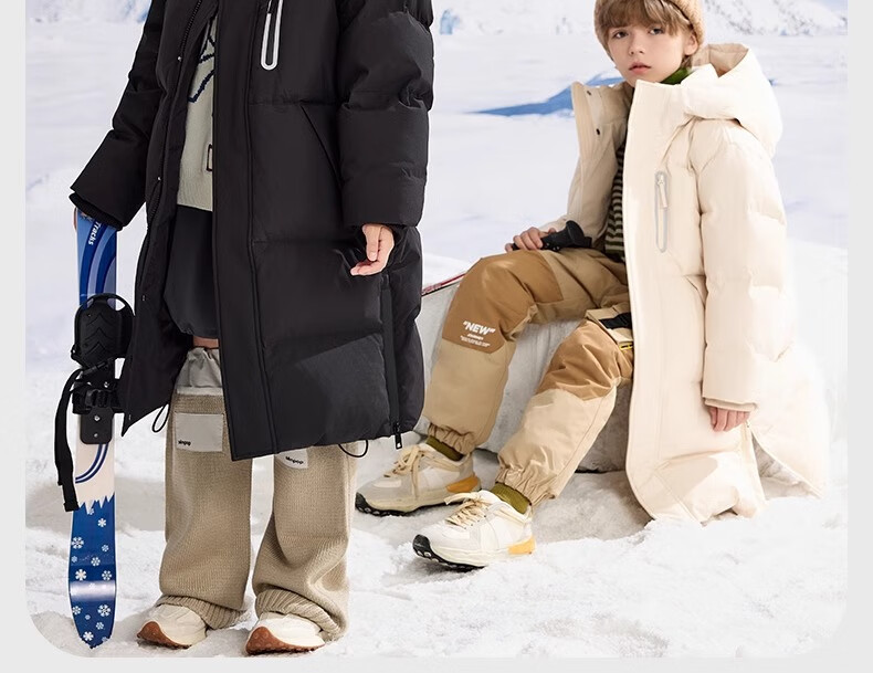 YAYA Kids Down Jacket Boys and Girls Winter New Long Over-the-Knee Extreme Cold Parent-Child Coat HR 7