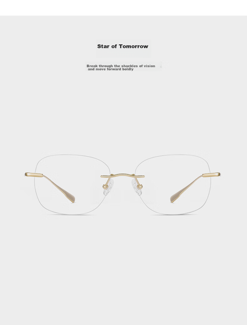 CAPONI Blue Light Blocking Glasses for Women, Pure Titanium Ultra-Light Frameless Gold Wire Flat Lenses, Anti-Radiation Phone Protective Eyewear for Men, Non-Prescriptio 18
