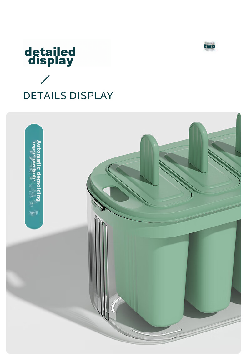 Baicaoyuan Ice Cube Mold, Flip Ice Tray, Ice Maker Box with Lid, Food-Grade Freezing Tool Mold, Green, 32 Compartments 14
