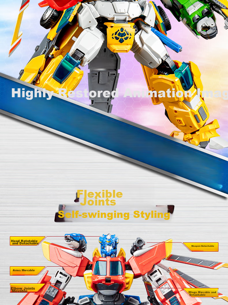 DISON Transforming Alliance 2 War God Optimus Prime Transforming Toy, Boys' Car, Five-In Robot, Birthday Gift for Children, New Year Present 6
