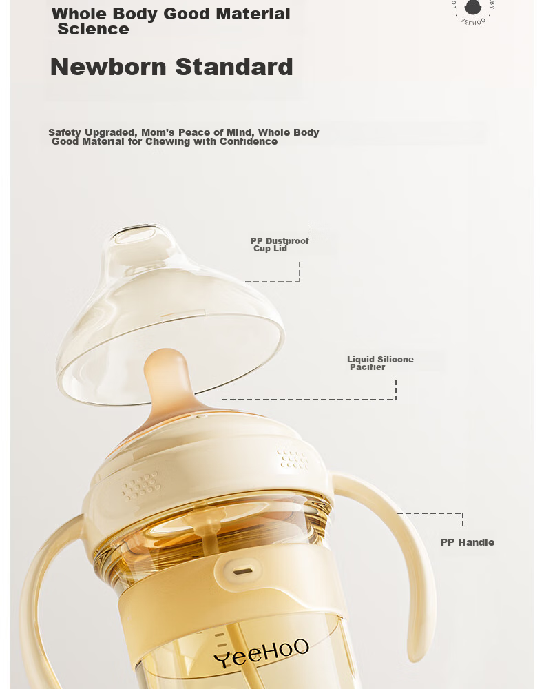 YEEHOO Newborn Anti-Colic Noble Bottle, Baby PPSU Bottle, 150ml S Size Nipple + Y Size Nipple 20
