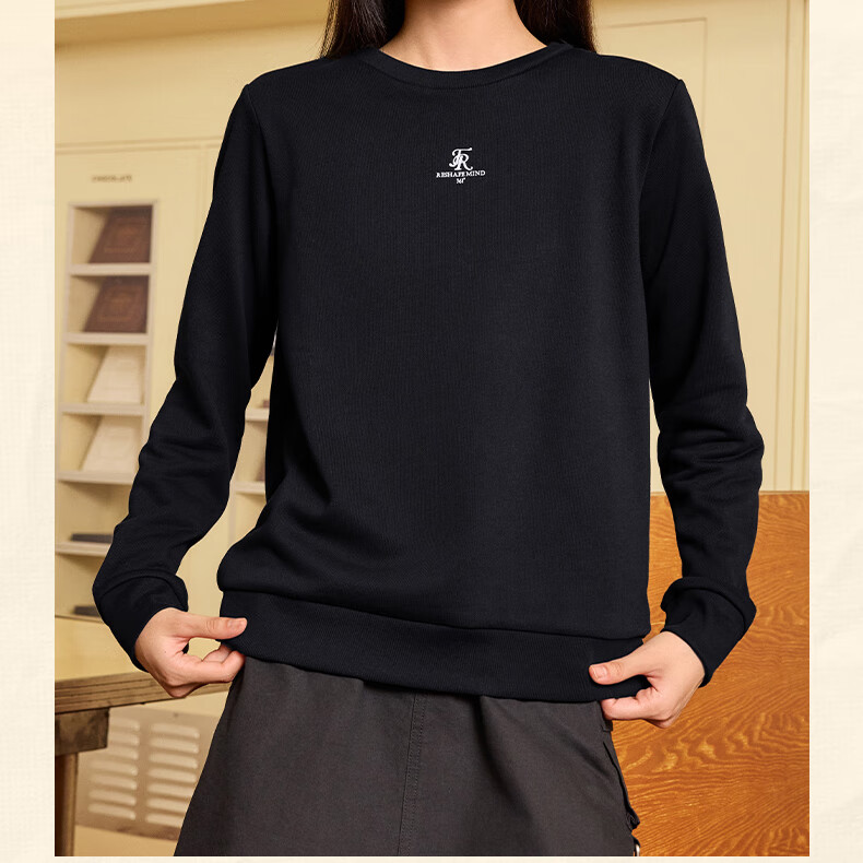 361° Women's Sweatshirt, Spring Fleece-Lined Jacket, Sports Casual Round Neck Long-Sleeve Pullover Top, 662344801D-2 20