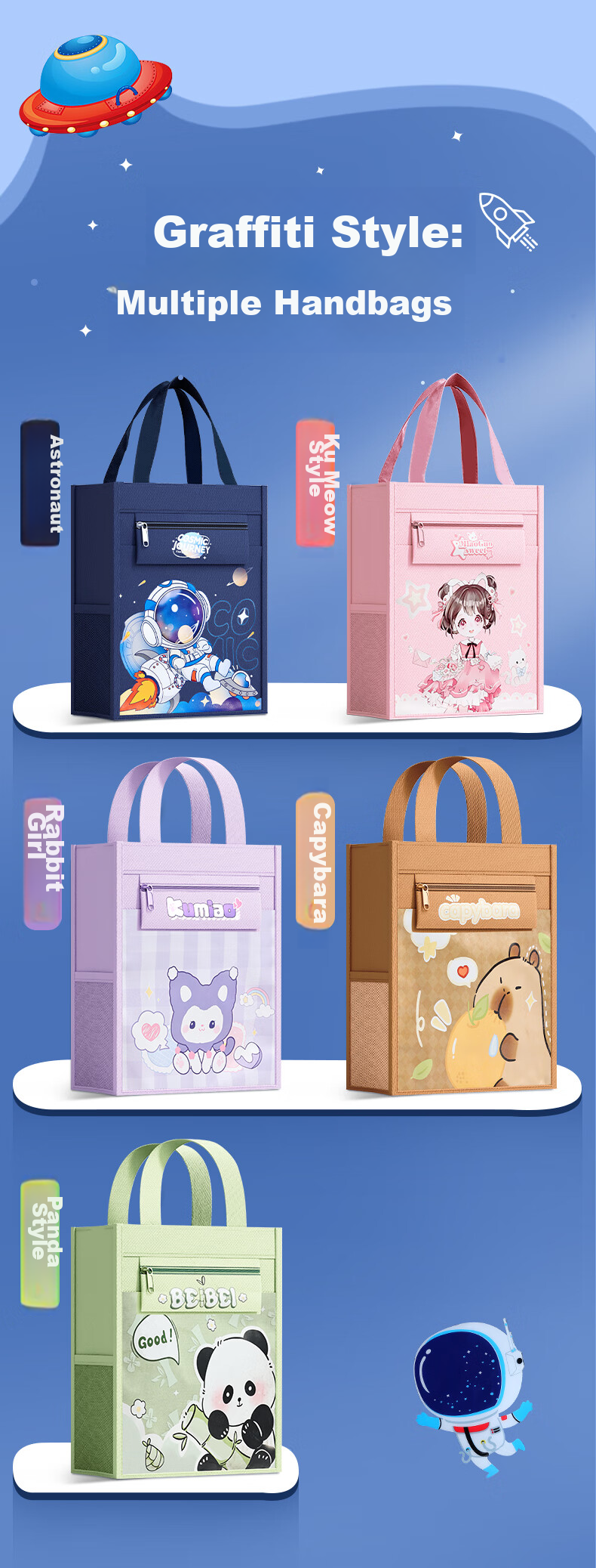 Licao Multifunctional Tutoring Bag, Large Capacity Handheld Tutoring Pack, Middle School Handbag, Art Supply Bag, Study Backpack, Children's Learning Supplies [Kapibara] 4