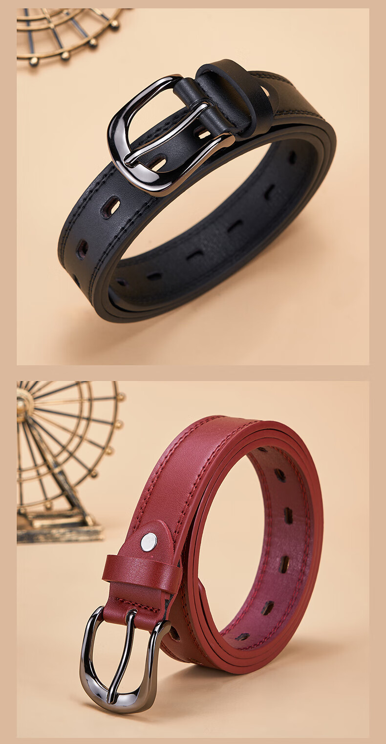 JEANSWEST Unisex Slim Leather Belt Fashionable Versatile Decorative Simple Korean Style Jeans Belt 1