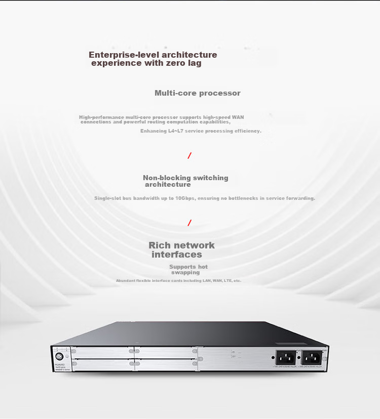 HUAWEI AR6140E-S Enterprise-Grade Gigabit Router, 2*GE Electrical + 2*GE Optical WAN Ports + 2*GE Optical Ports, 3GE Electrical LAN Ports, Quad-Core Processor, Replacement for AR6140-S 6