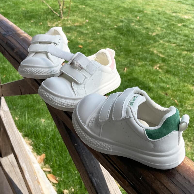 TOPSTAR Children's Canvas Shoes for Spring And Autumn, Back-To White Sneakers for Boys And Girls, Non-Slip Wear-Resistant Breathable Casual Shoes, White/pink, Size 22 6