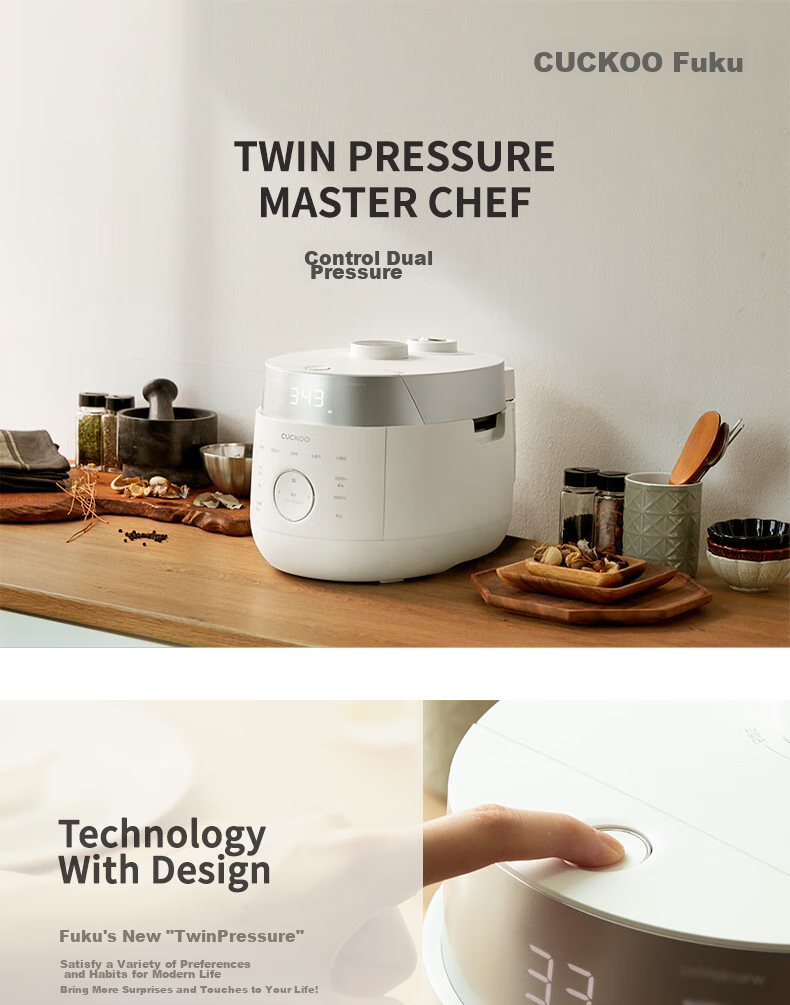 CUCKOO Rice Cooker Korean Original Imported Dual Pressure IH Heating Smart Voice Multifunctional Non-Stick Inner Pot 4.8L 4-5 Servings CRP-LHTR1011FW 1