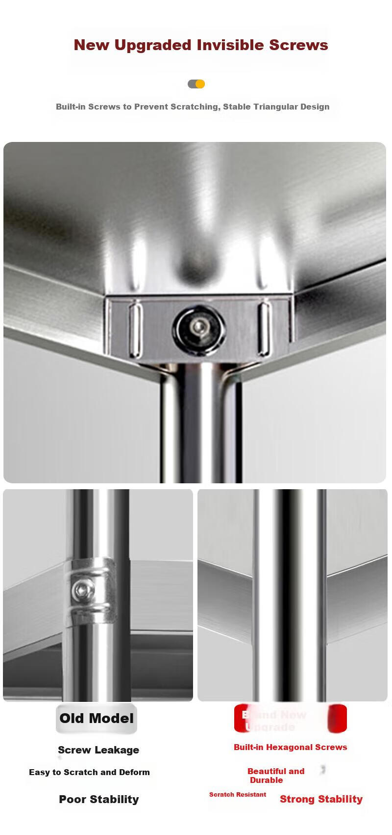 Yiman Kitchen Storage Rack, Thickened Stainless Steel, Microwave Oven And Oven Storage Shelf 10