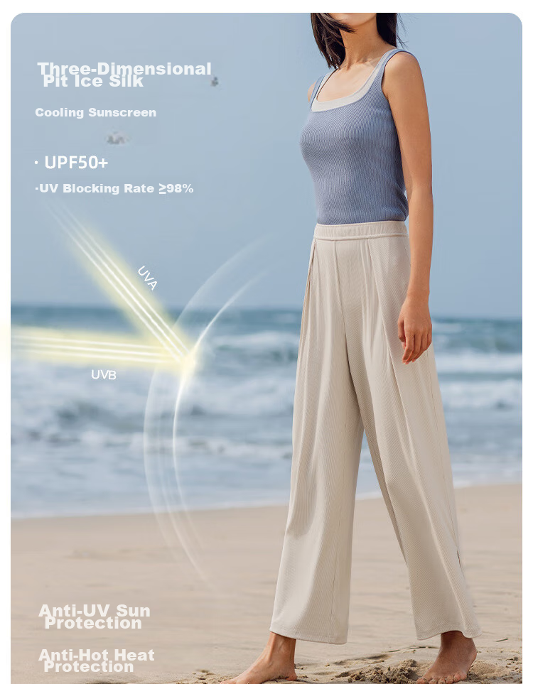 Beneunder Straight-Leg Quick-Dry Women's Commuter Sports Ice Silk Casual Long Pants Sun Protection DS010 26 Spring Summer New Model 2