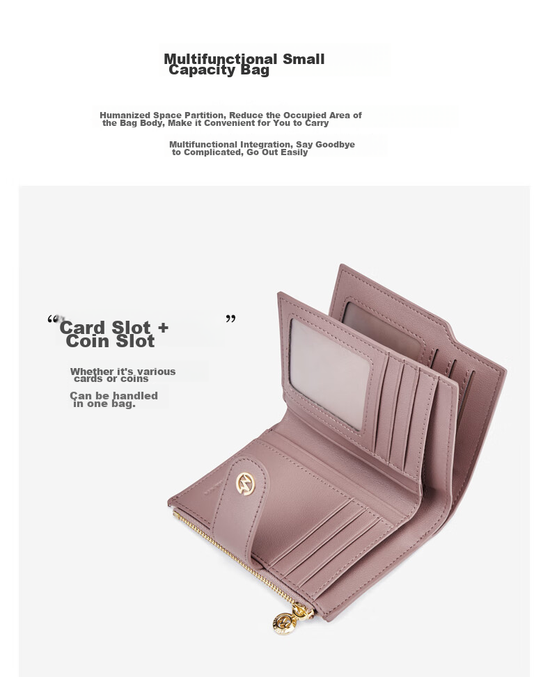 GOLF Wallet for Women, Fashionable Printed Design, Multi-Functional Card Holder And Coin Purse, Short Style Billfold 10