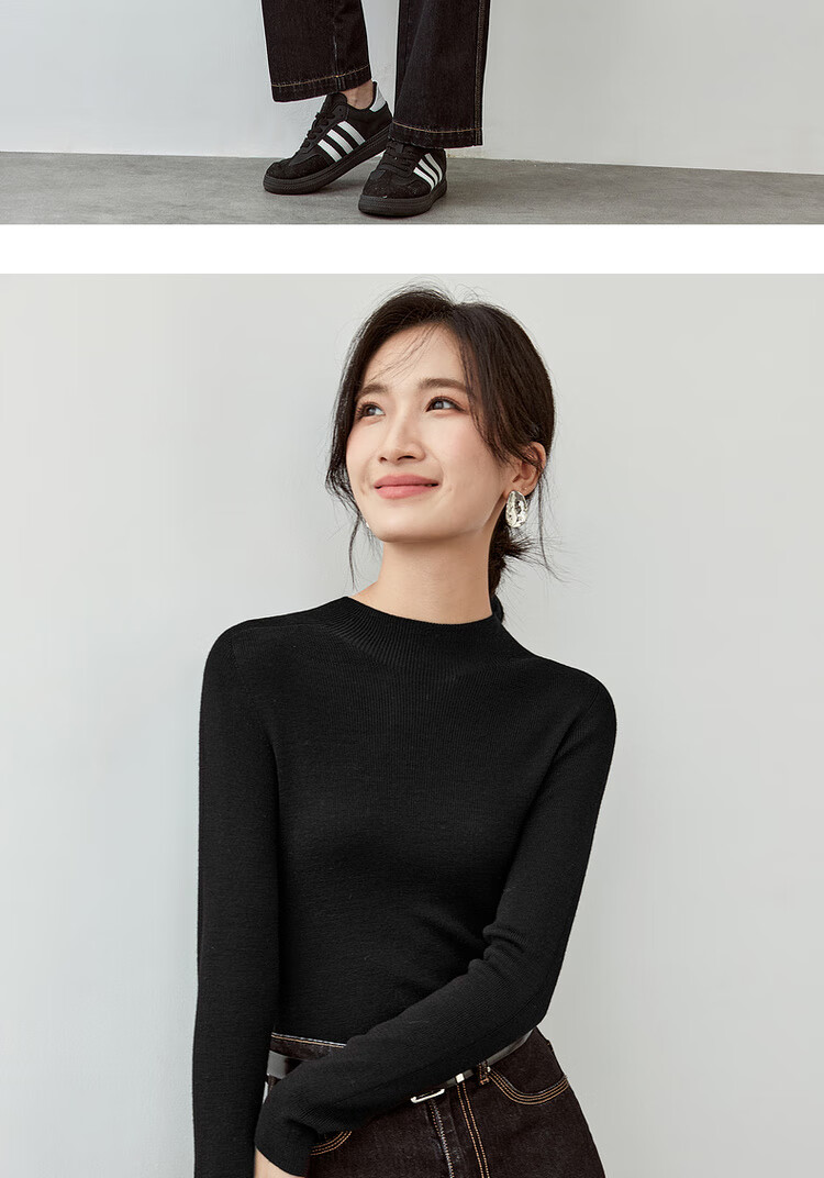 Sentubila Autumn Base Layer Simple Elegant Knit Sweater for Women, Stylish And Youthful Top 15