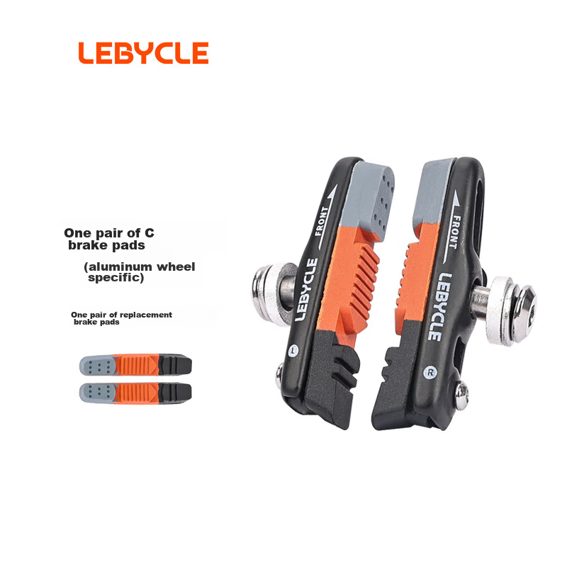 LEBYCLE Road Bicycle Brake Pads, C Brake Caliper, V Brake Disc, Brake Pads, Brake Shoes, Brake Blocks Accessories, Aluminum Rims Suitable