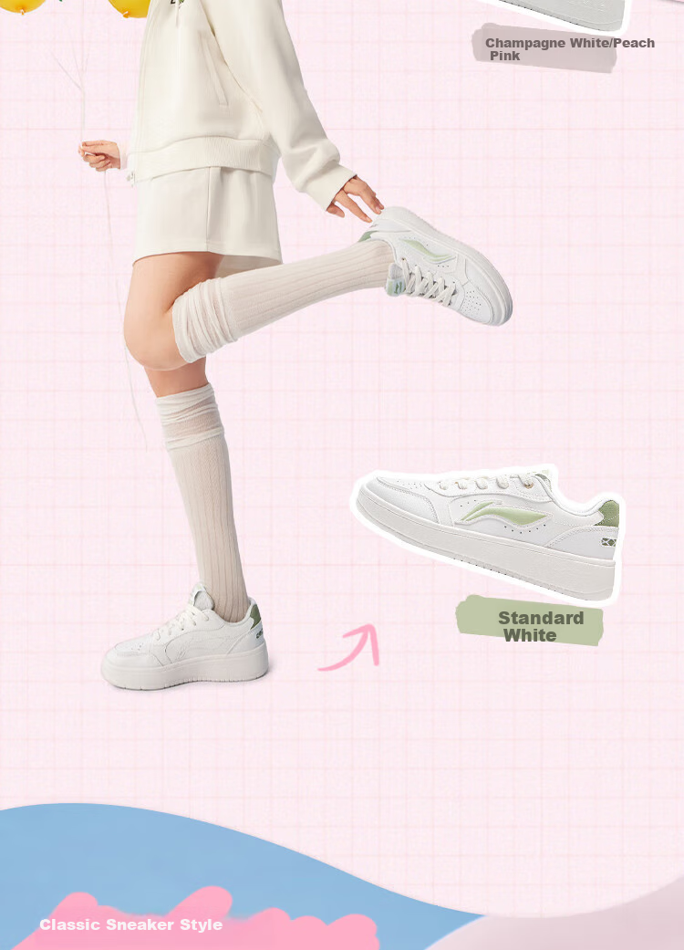 LI-NING Floating Boat Women's Low-Cut Breathable White Sneakers Classic Lightweight Sports Casual Shoes Comfortable Versatile Shoes for Women 4