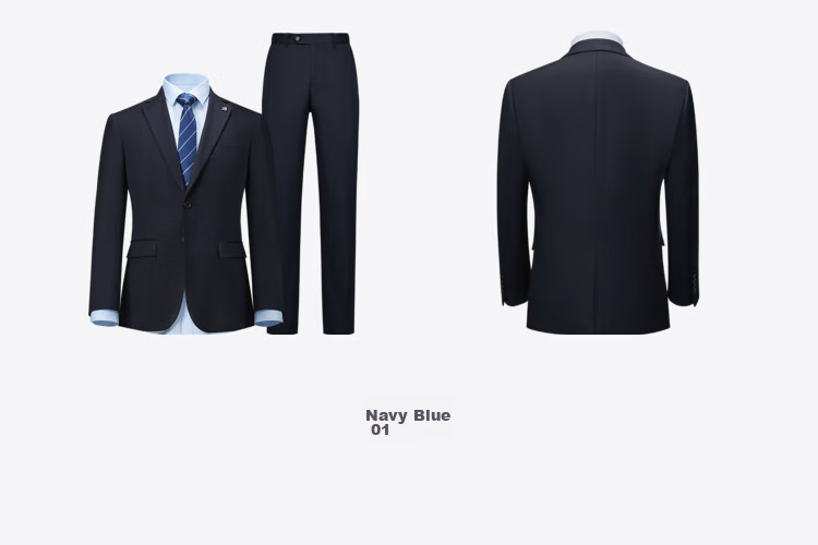 HLA Men's Suit Set, Spring And Autumn Light Business Classic Series Suit Set for Men, Navy Blue 180/96A(50A) 18