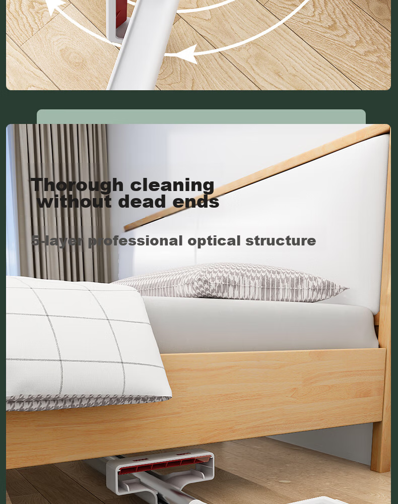 Youjialiangpin Flat Mop, 60CM Handle Length, 156CM Total Length, 3 Cloths Included, Household Use, No Hand Washing Required, Lazy Person's All-In Mop, Office And Commercial Cleaning Tool 5
