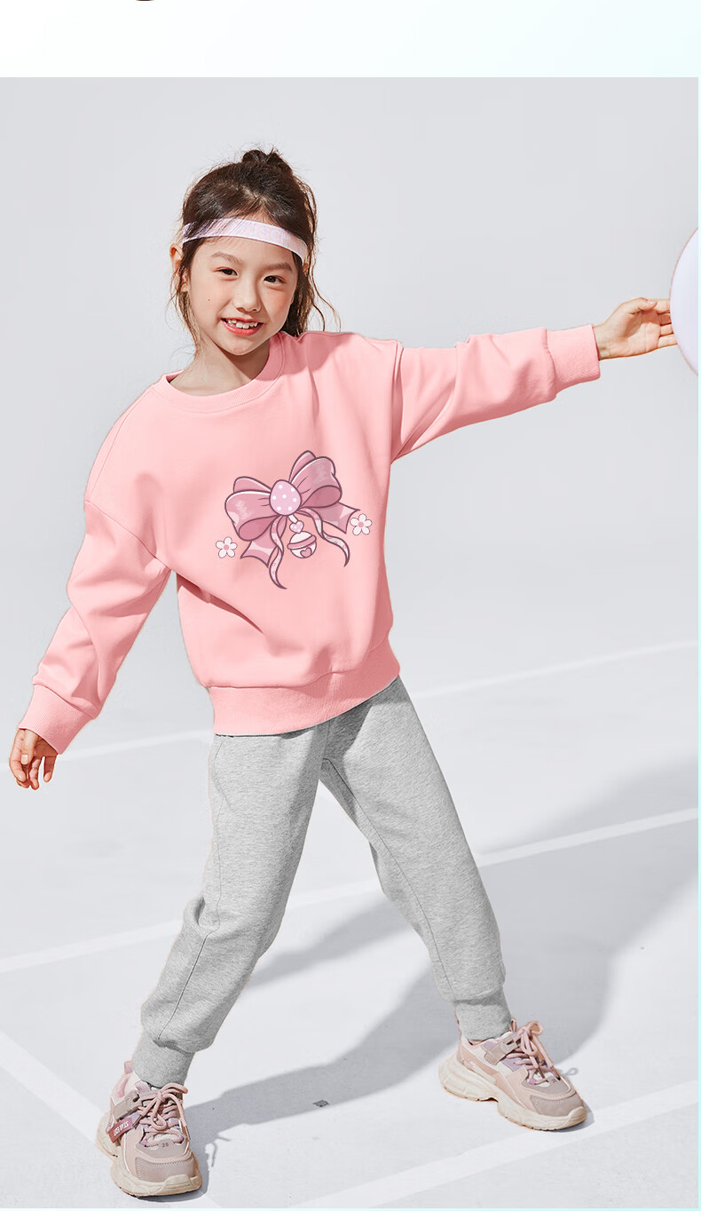 Baleno Girls' Outfit Set, Spring And Autumn 2026 Style, Trendy Sweatshirt for Older Girls, Children's Spring Clothing, Casual Sportswear Two-Piece Set 23