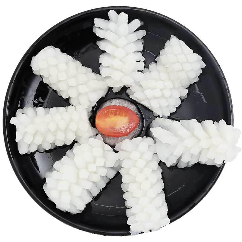 初鲜鲜冻鱿鱼花400g 鲜捕速冻锁鲜 铁板鱿鱼烧烤火锅食材 海鲜软足类