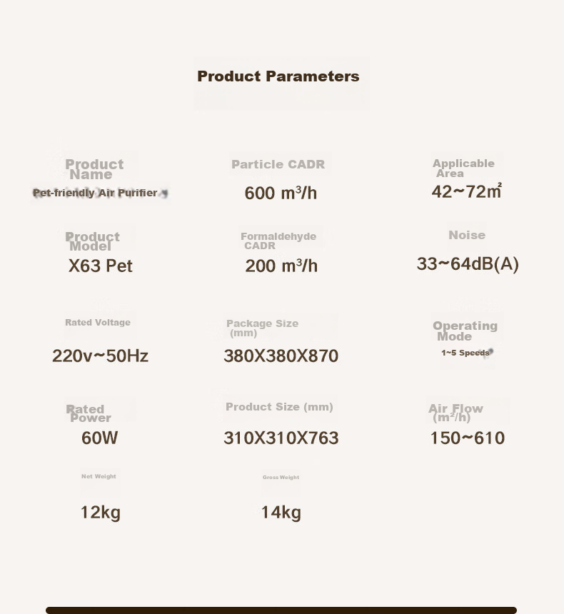 352 Air Purifier, Pet Model Cat Hair Purifier, Antibacterial, Hair Removal, Odor Elimination, Allergen Removal, Dust Mite And Formaldehyde Removal, Home Use Hair And Dust Mite Absorption, X63 Pet Multi-Pet Suitable 31