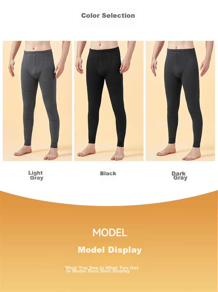LangSha Men's Thermal Underwear, Thickened And Fleece-Lined, Autumn Pants with Wool And Silk, Knee Protection, Men's Base Layer Pants for Autumn And Winter Seasons 18