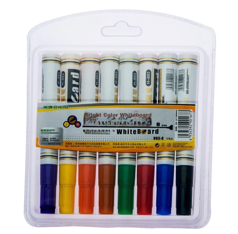 HERO Whiteboard Markers [Pack of 10], Black, 893 9