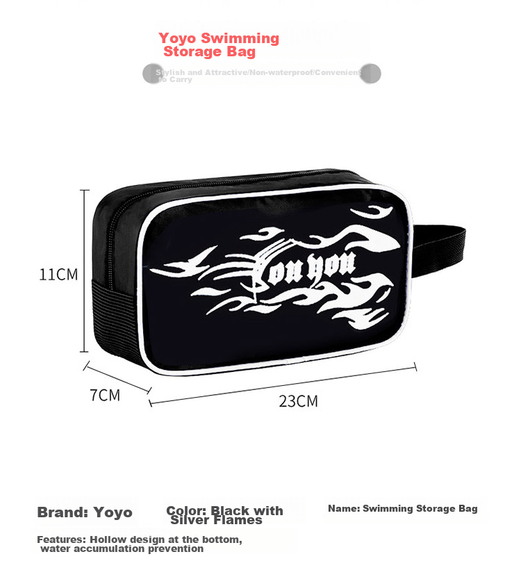 Youyou Swimming Trunks, Goggles, Men's Set, Swim Cap, Five-Piece Flame Set, Z25101, Black with Silver Flame, 3XL Size 7