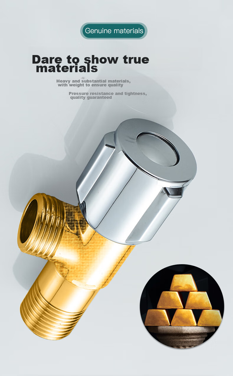 BSITN 304 Stainless Steel Angle Valve, Thickened 1/2 Inch Interface, Figure-Eight Valve, Hot And Cold Water Quick-Open Triangular Valve, Universal Stop Valve B503 8