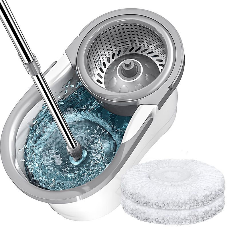 MARYYA Rotating Mop, 40cm with Bucket Set, Household All-In No-Hand Washing, 2026 Model, Includes 2 Mops, Integrated Cleaning And Washing System