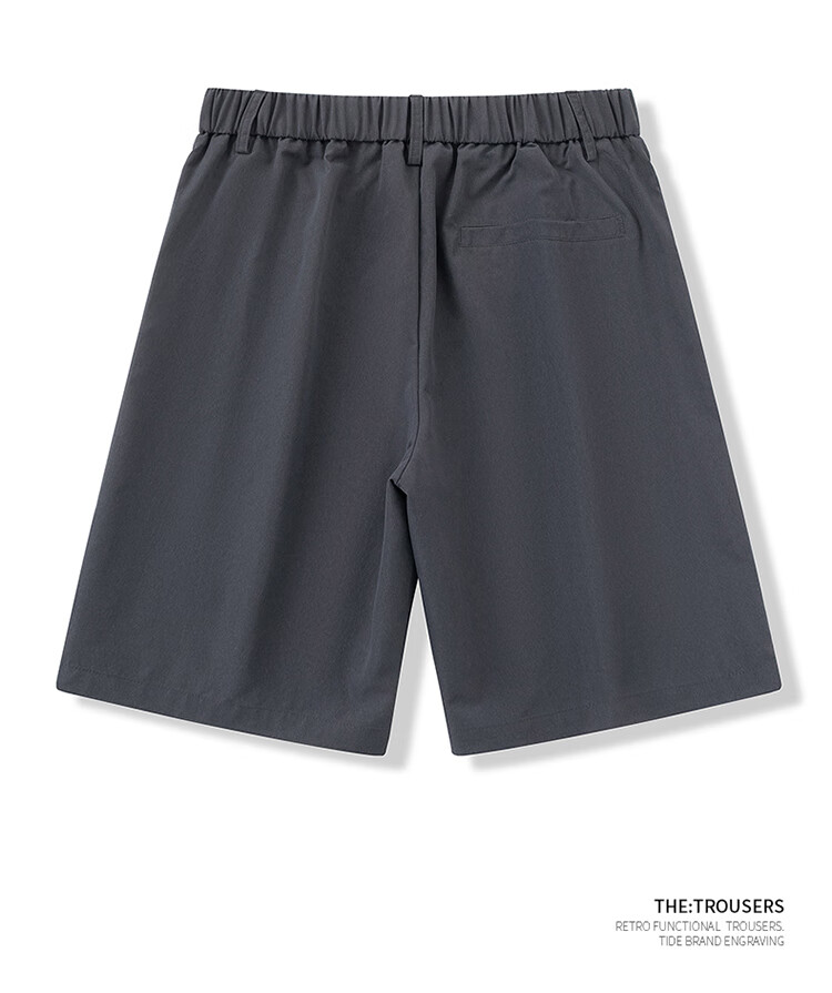 I'M DAVID Men's Suit Shorts, Straight-Leg Loose Thin Summer Pants, Casual Five-Point Shorts for Men, Dark Gray, M 13