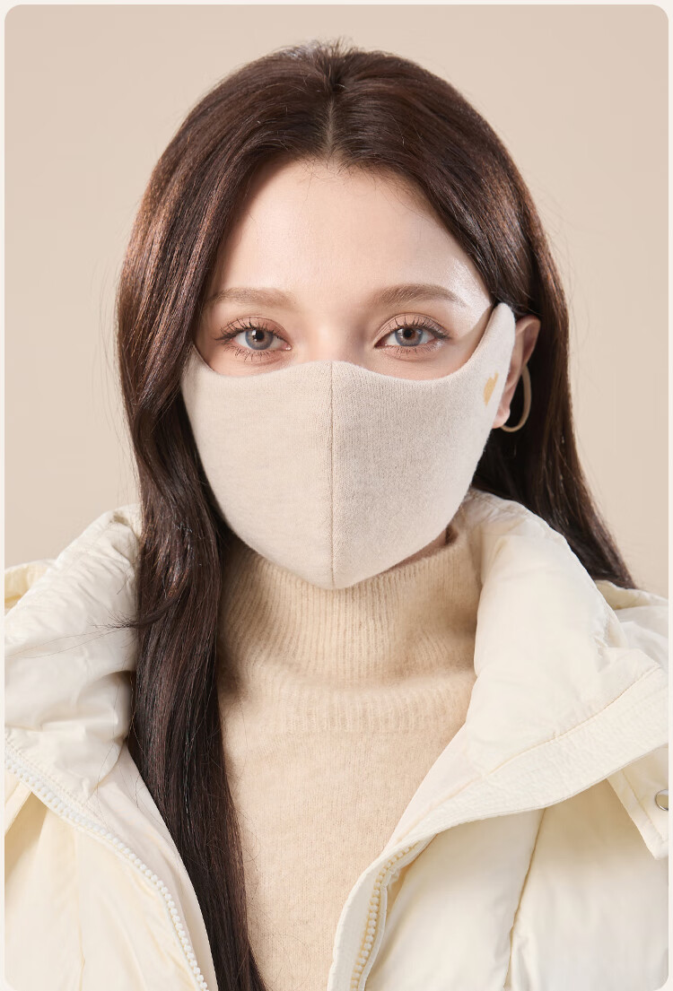 JIUMU Sheep Wool Warm Face Mask for Women Autumn Winter Thickened Breathable Cotton Face Cover Windproof Sun Protection 9