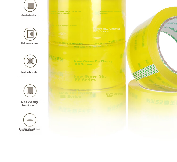 TANGO Packing Tape, 60mm*91.4m, 5 Rolls, 50um Thick, High Adhesive, Tear-Resistant, for Express Delivery, Office, Home, Business Moving, T19839, Highly Transparent, Packaging And Sealing, Strong And Unbreakable 6