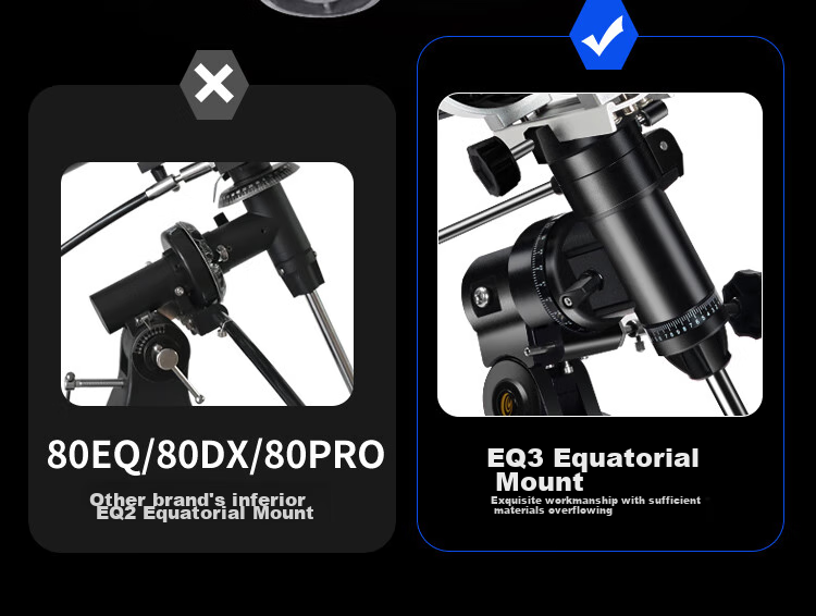 EXPLORE SCIENTIFIC 80EQ3 Astronomy Telescope Large Aperture Professional High-Definition High-Power Stargazing Kids Gift 11