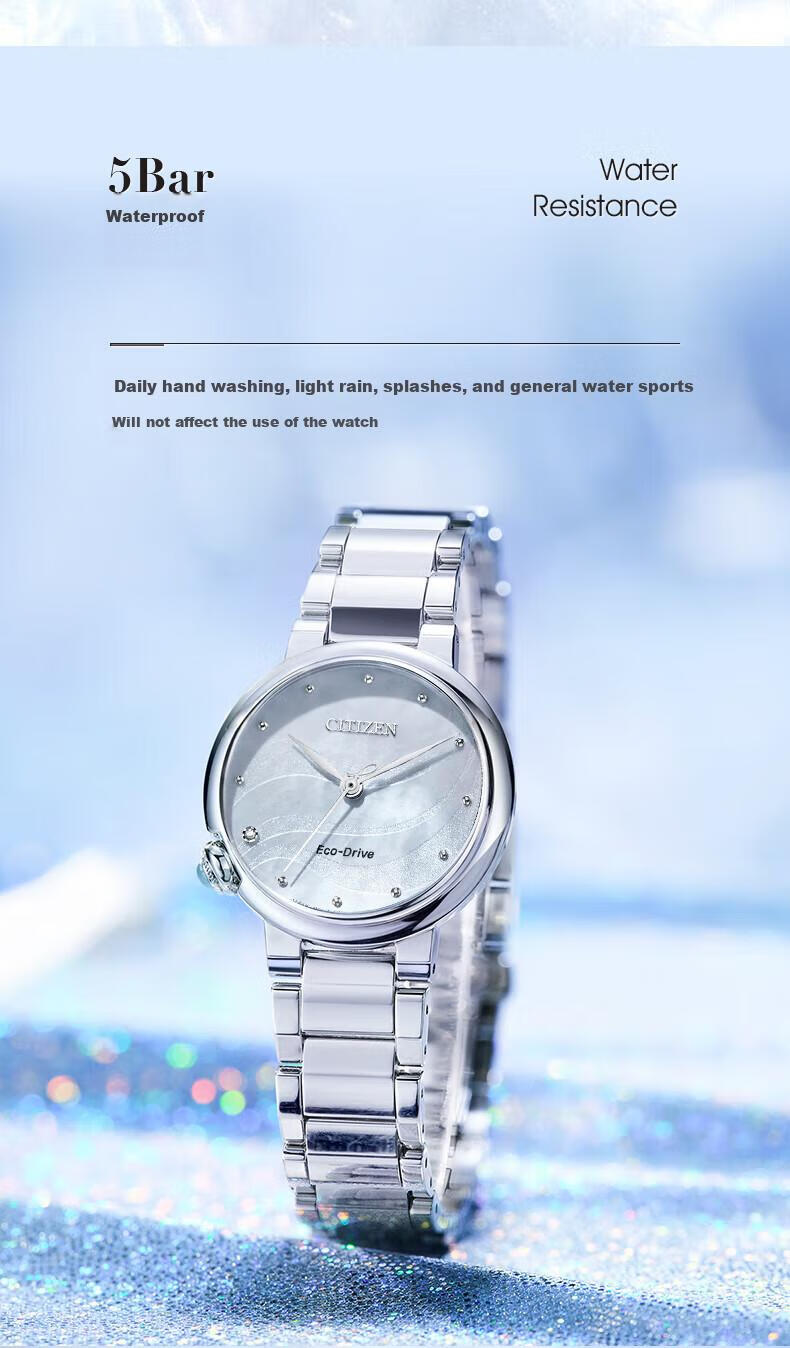CITIZEN Watch for Women, Japanese And Korean Style, Starry Sky L Eco-Drive, Mother-Of Steel Strap, Fashionable Gift for Girlfriend, EM0912-84Y 6