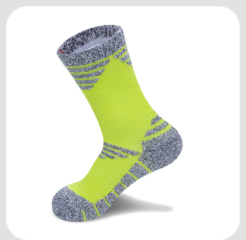 TFO 5th Generation Hiking Socks Comfortable Durable Outdoor Mountaineering Sports Running Socks B2902415 Women's Green L 7