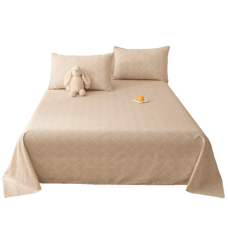 Grace Class A 7A Antibacterial 100% Cotton Bed Sheet Single Piece Home Bedspread 230x245cm Khaki Cloud Pattern