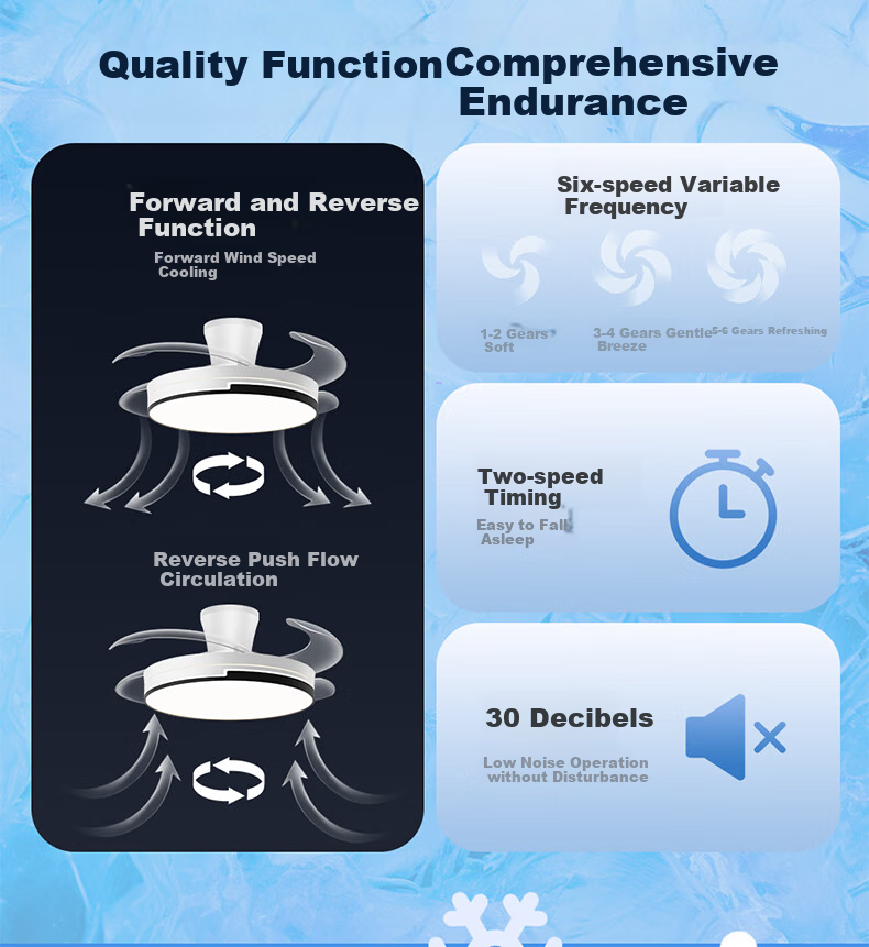 HP Fan Light Pure Eye Protection Invisible Fan Blades Dining Room Remote Dimming Integrated Ceiling Fan Light Zhongshan Lighting Zhenzhiguang 4