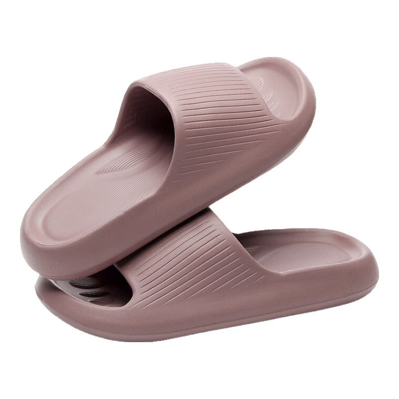 GUOLUOFEI Squishy EVA Slippers for Men And Women, Summer Bathroom Shower Large Size Non-Slip Men's Sandals, Purple, Size 40-41